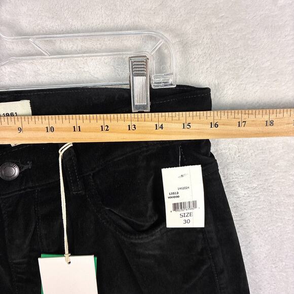 DL1961 Hepburn Wide Leg Pants Womens 30 Black Velvet Retro Goth Skater Preppy - Picture 6 of 11